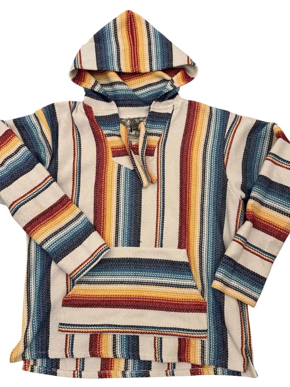 🌊Senor Lopez Men’s The Original Baja Striped Poncho Skater Cali Hoodie XL